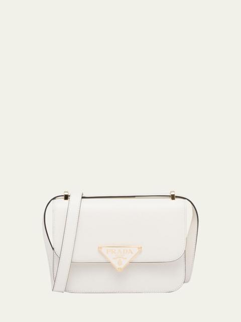 Prada Triangle Logo Flap Leather Crossbody Bag