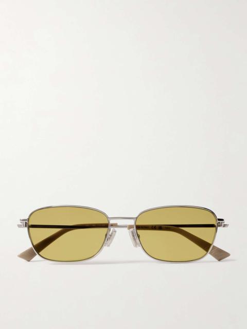 D-Frame Silver-Tone Sunglasses