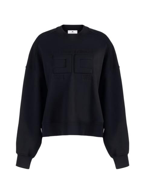 ELISABETTA FRANCHI embossed-logo cotton sweatshirt