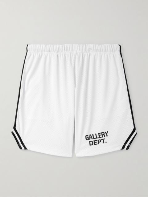 GALLERY DEPT. Venice Court Wide-Leg Logo-Print Webbing-Trimmed Mesh Shorts White