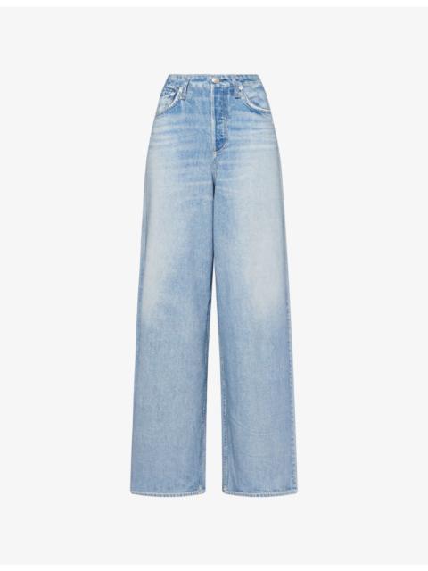rag & bone Miramar Terry Sofie Wide-Leg Cotton-Jersey Jeans