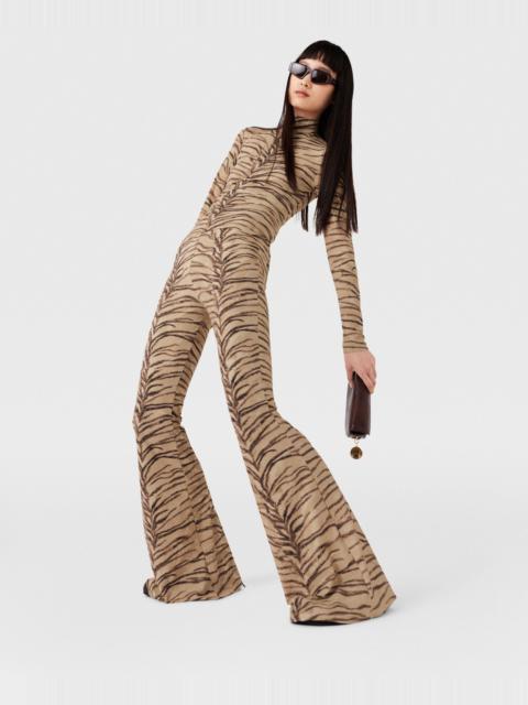 Tiger Print High-Rise Flared Pants