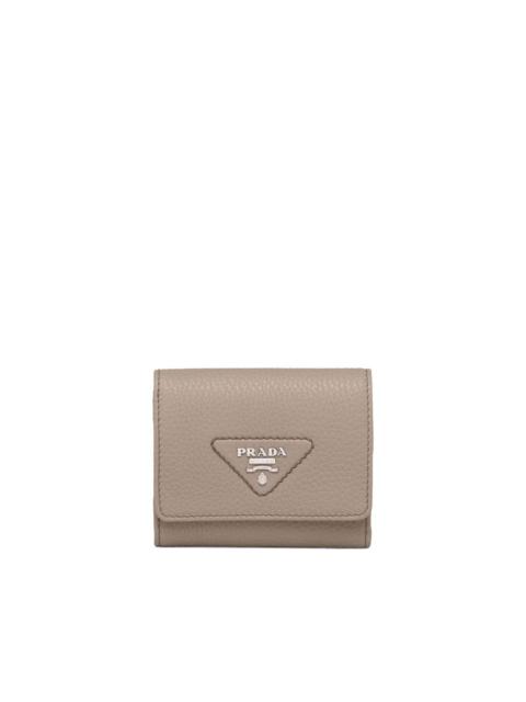 logo-lettering leather wallet