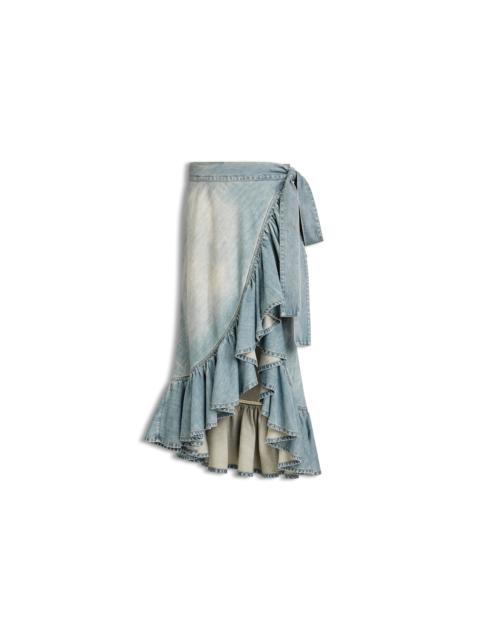Alaïa DENIM RUFFLE SKIRT