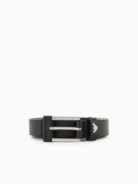 Smooth leather belt