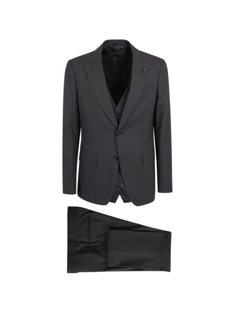 LARDINI flower-pin buttoned suit