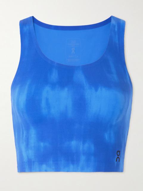 On Malibu Cropped Cutout Tie-dyed Stretch Recyled-jersey Tank