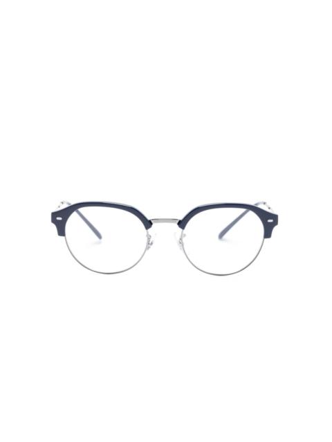 Ray-Ban engraved-arms half-rim glasses