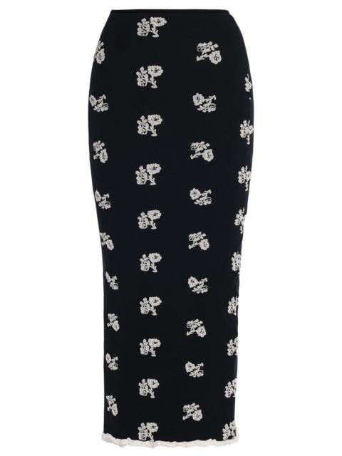 Erdem Floral Jacquard Midi Skirt