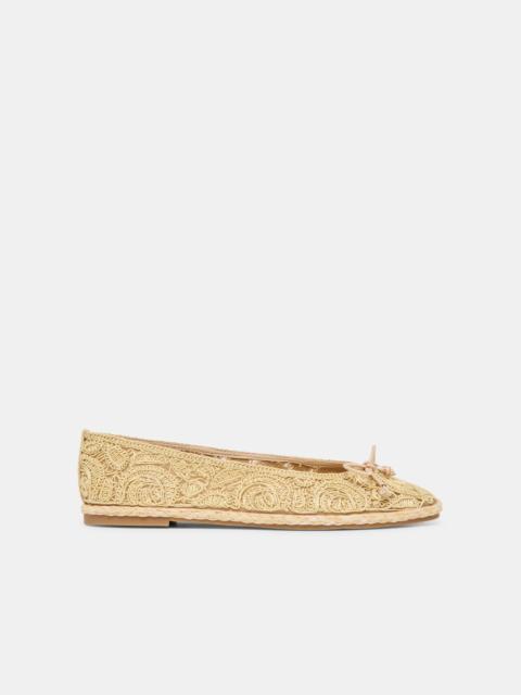 dolce vita TIANNA BALLET FLATS LT NATURAL RAFFIA LACE