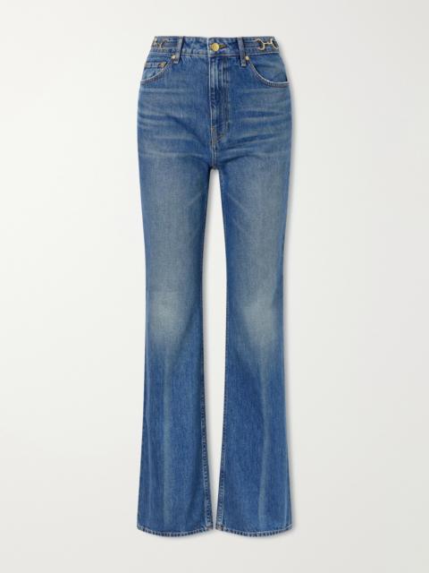 ULLA JOHNSON The Colette Embellished High-rise Straight-leg Jeans
