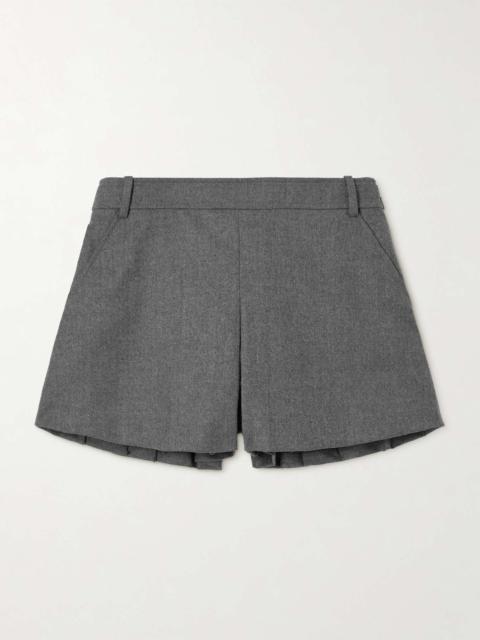 TOM FORD Pleated brushed wool-twill shorts