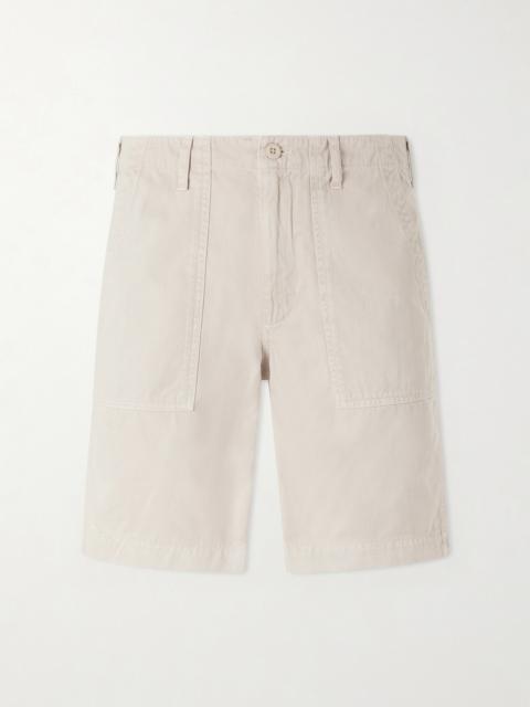 Hartford Fatigue Straight-Leg Herringbone Cotton Shorts