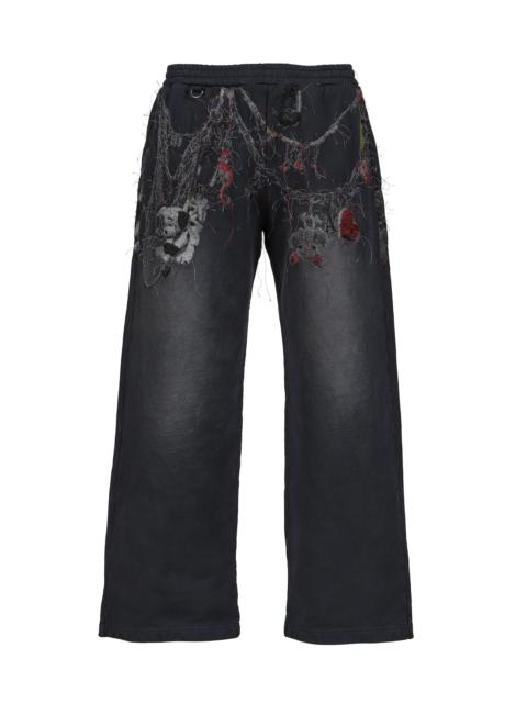 doublet EMBROIDERED CHAIN SWEATPANTS / GRY