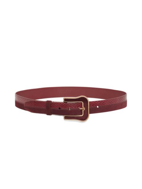 GABRIELA HEARST Maireed Belt in Bordeaux Snakeskin & Leather