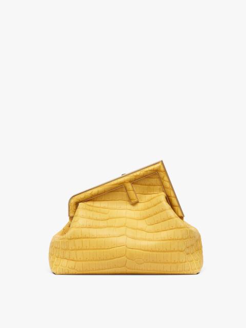 FENDI Yellow crocodile leather bag