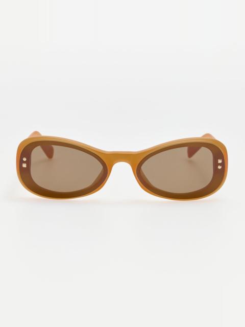LINDA FARROW Cavallo Sunglasses in Caramel