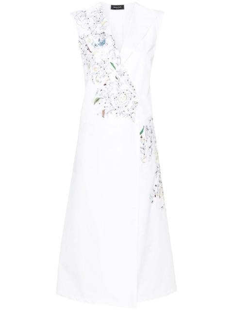 FABIANA FILIPPI embroidered cotton wrap dress