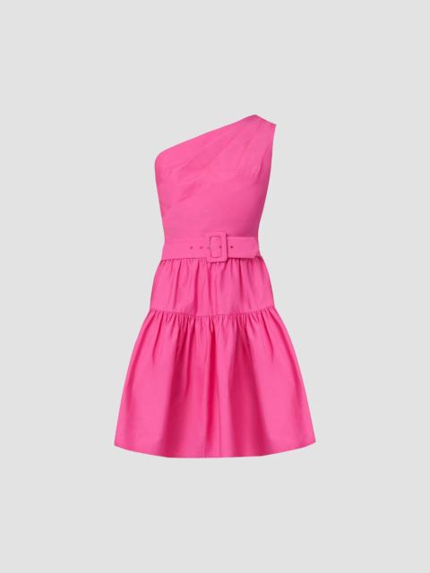Shoshanna Women's Crawford One-Shoulder Belted Mini Dress - Fuchsia