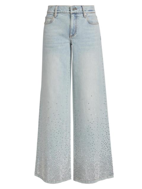 Alice + Olivia Women's Amazing Embellished Baggy Jeans - Rockstar Blue