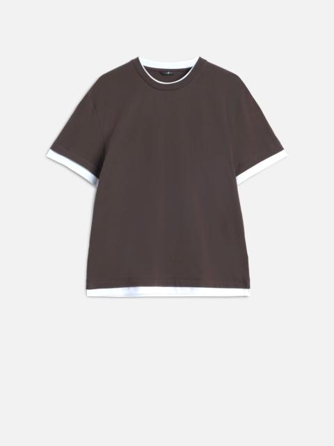 7 For All Mankind DOUBLE LAYER TEE in Espresso