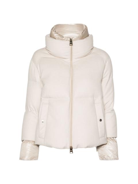 panelled insulated puffer jacket