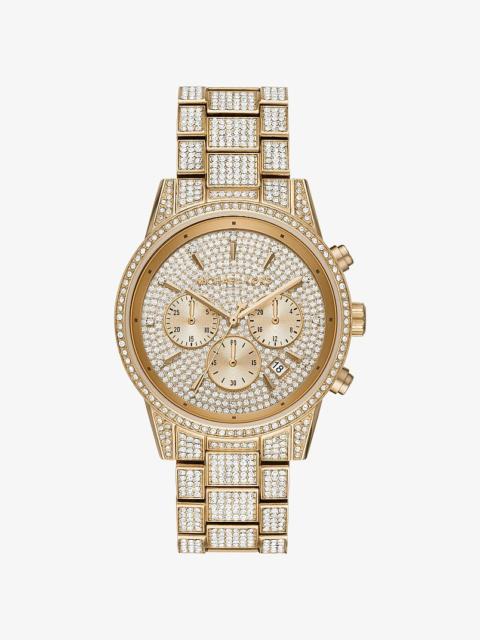 MICHAEL KORS Bryant Pavé Gold-Tone Watch
