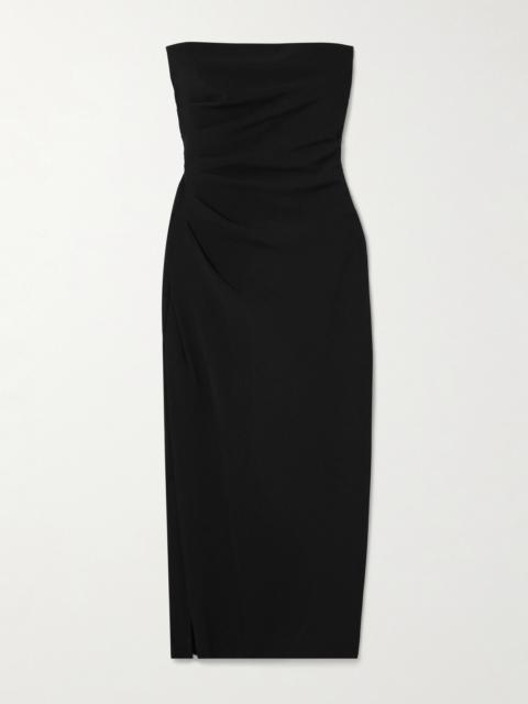 Proenza Schouler Shira Draped Strapless Crepe Midi Dress