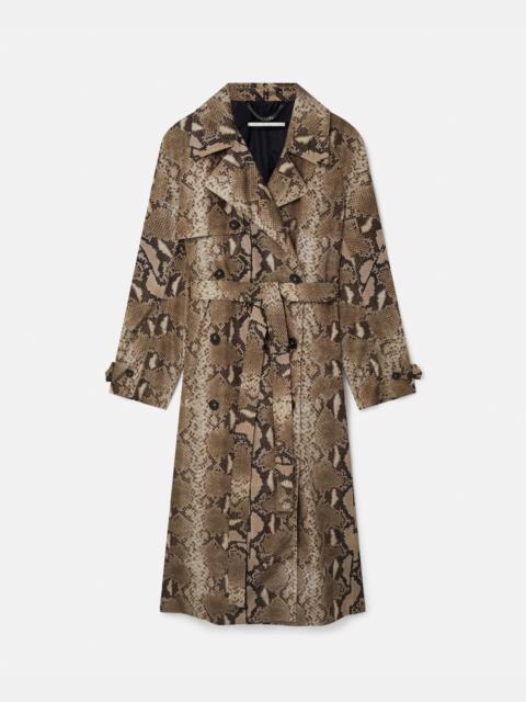 Python Print Belted Trench Coat