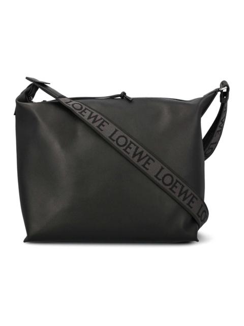 Loewe LOEWE Cubi Crossbody Bag In Supple Smooth Calfskin and Jacquard Black
