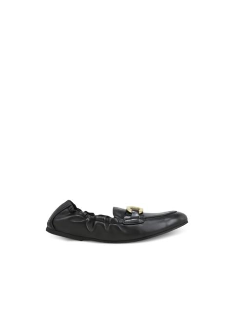 FERRAGAMO jodie metallic leather loafers