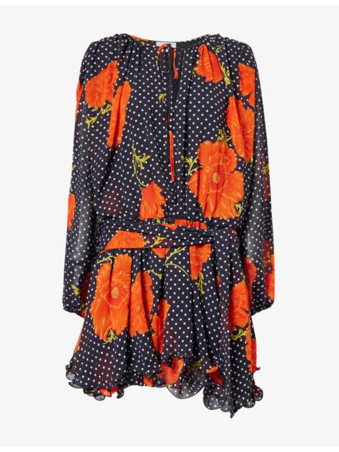 Never Fully Dressed Ella Poppy-Print Woven Mini Dress