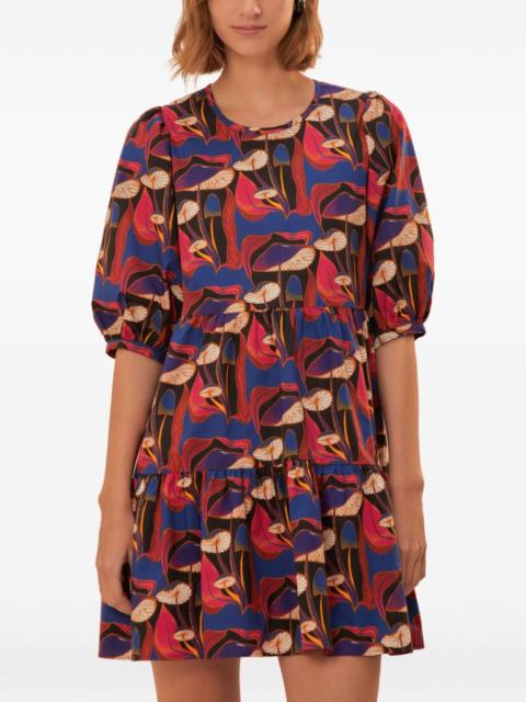 FARM RIO Wild Mushrooms puff-sleeve mini dress