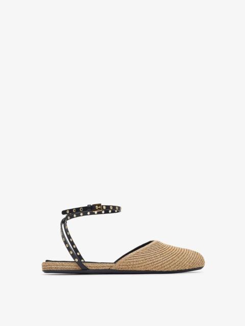 Alaïa Paper straw nature flat sandals