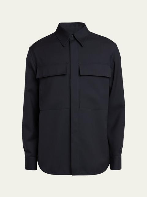 Jil Sander Men's Wool Two-Pocket Work Shirt