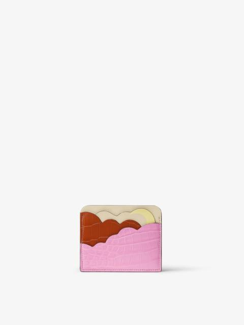 FENDI Fendi Postcard Card Case Multicolor leather and crocodile leather flat card holder