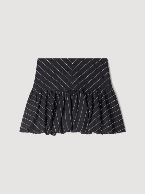 Sandro MINI STRIPED SEQUIN SKIRT