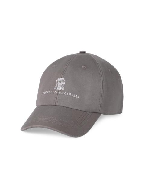 Brunello Cucinelli Men's Garment Dyed Twisted Cotton Gabardine Baseball Cap - Grey
