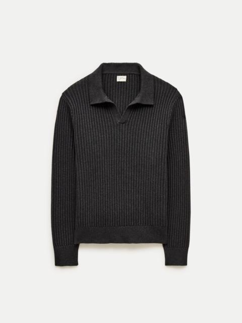 J.CREW Fisherman-rib johnny-collar sweater in cotton