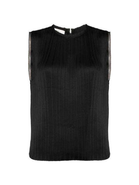 sleeveless pleated top