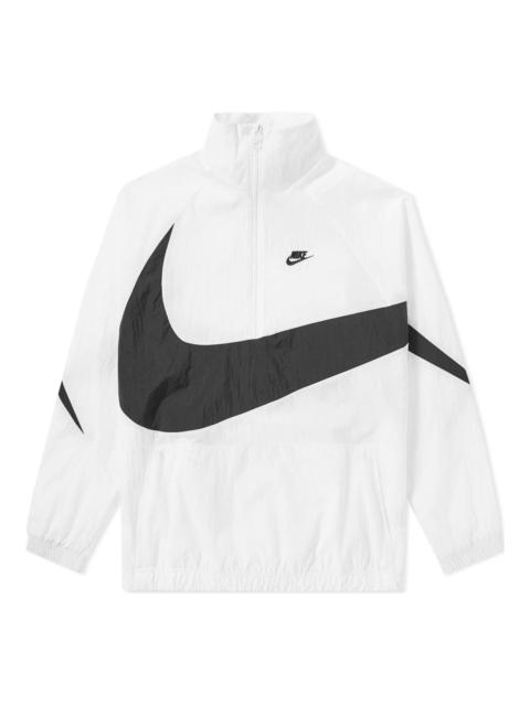 Nike Swoosh Half-Zip Jacket 'White Black' AJ2696-100