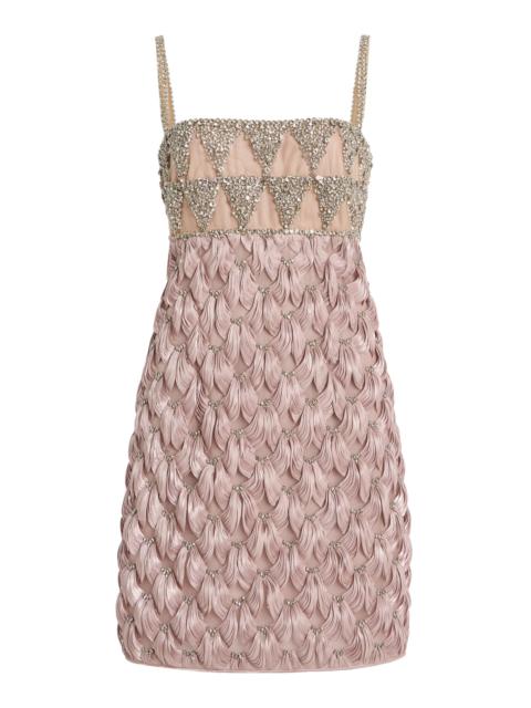 COSTARELLOS Julissa Embellished Mini Dress pink