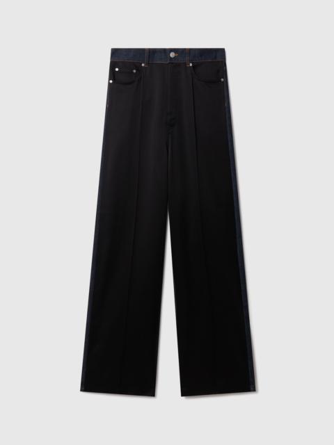 Stella McCartney Wide-Leg Satin-Panel Denim Jeans