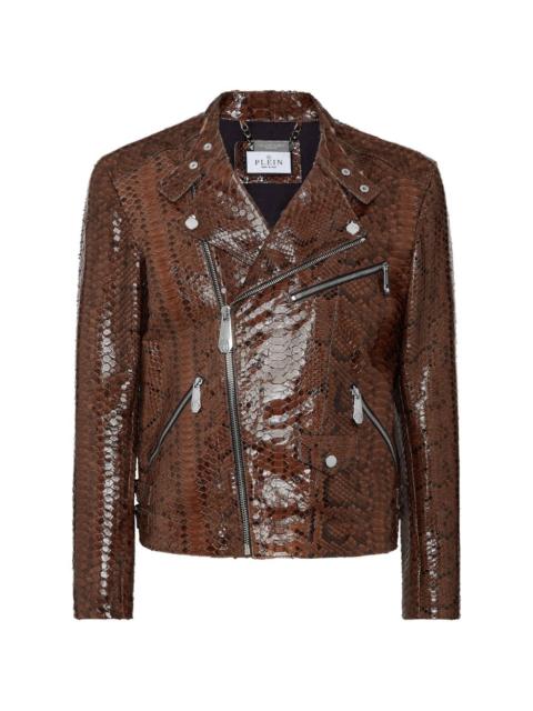 PHILIPP PLEIN python leather jacket