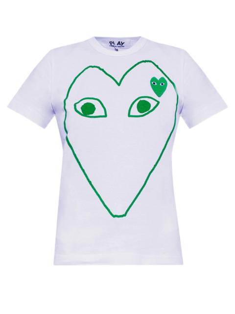 Comme des Garçons PLAY 하트 프린팅 티셔츠