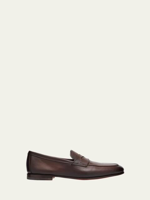 Santoni Men's Carlos Reverse Goodyear Leather Loafers