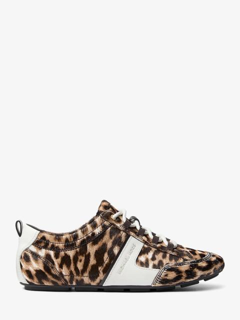 MICHAEL KORS Keely Leopard Print Calf Hair Trainer