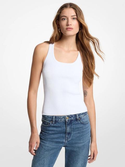 MICHAEL KORS Ribbed Scoop Neck Tank Top