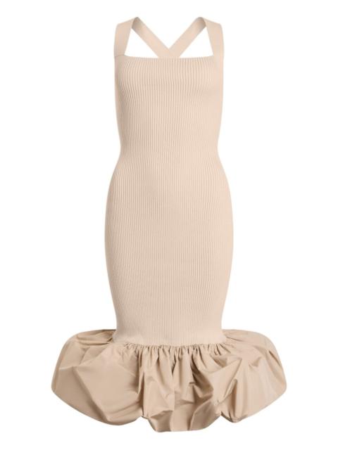 PATOU ruffled knitted midi fitted dress