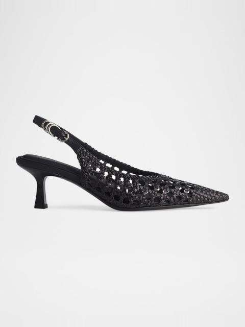 rag & bone 55mm Brynn Woven Leather Slingback Pumps